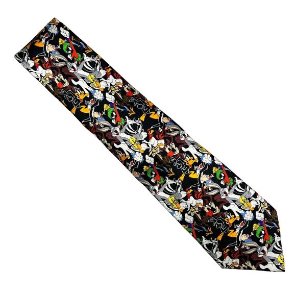 LOONEY TUNES Character Tie 100% Silk (Bugs, Daffy Duck, Martian, etc) - Picture 1 of 6